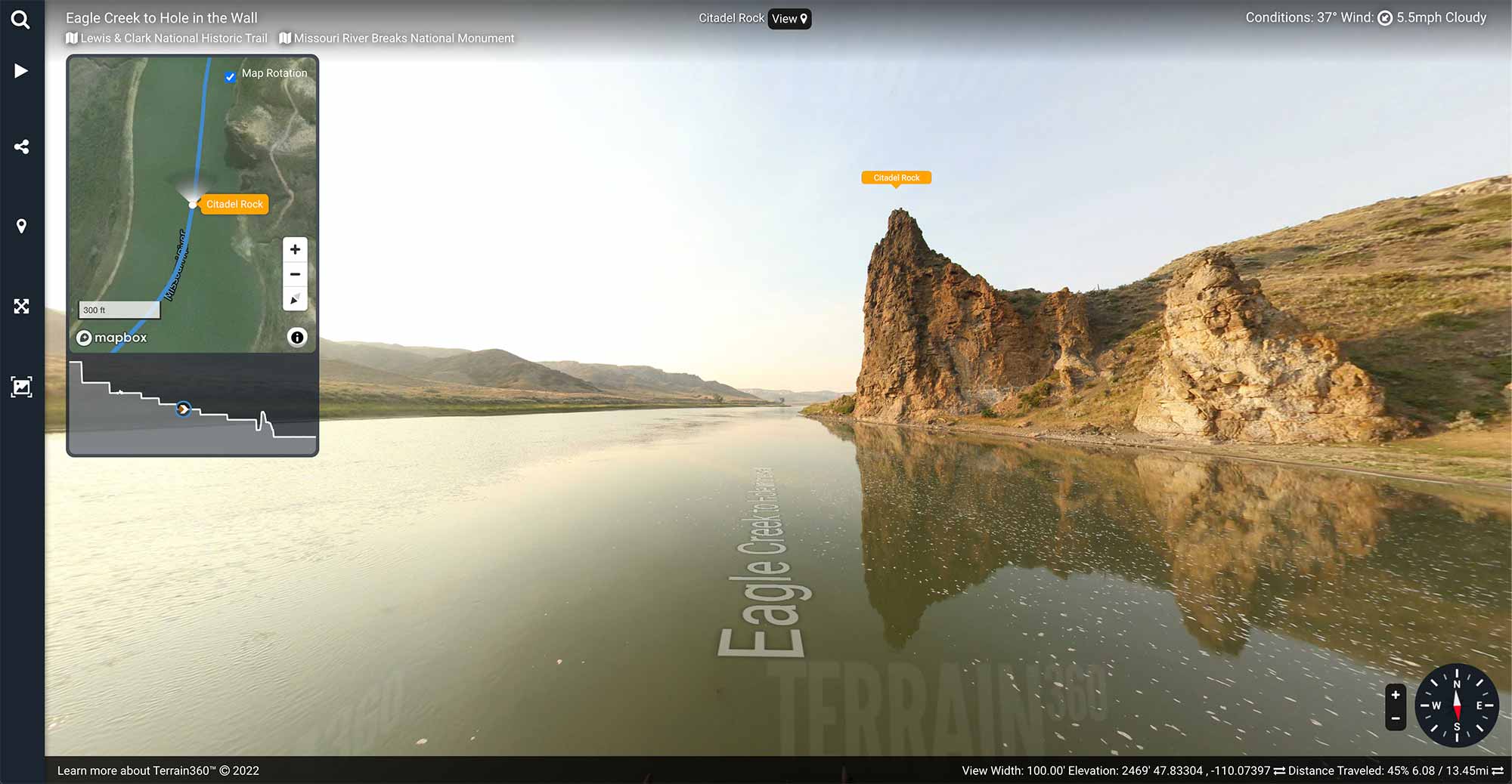 terrain360 user interface
